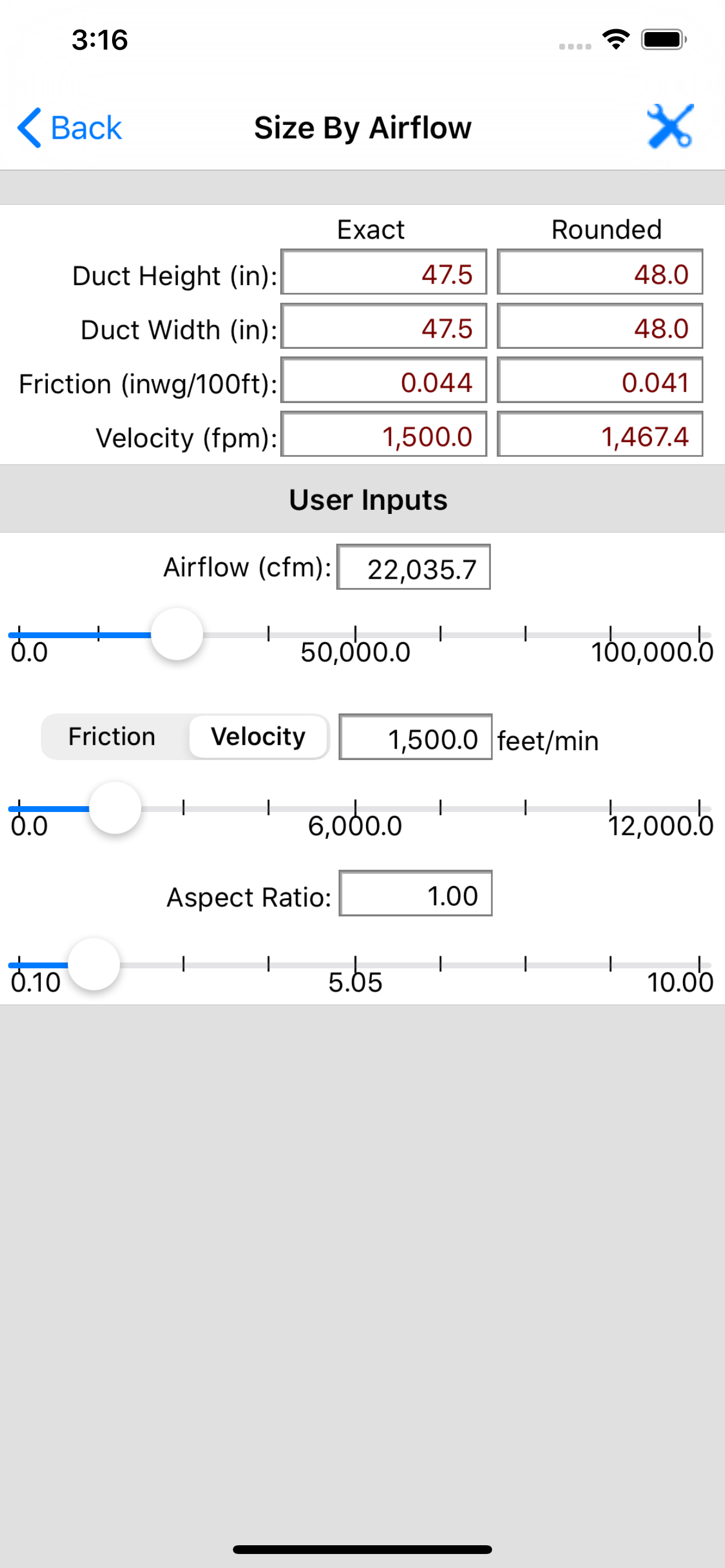Duct Calculator Slide - HVAC Equal Friction Method Tool Air Duct Sizing Calculator - Foto 4
