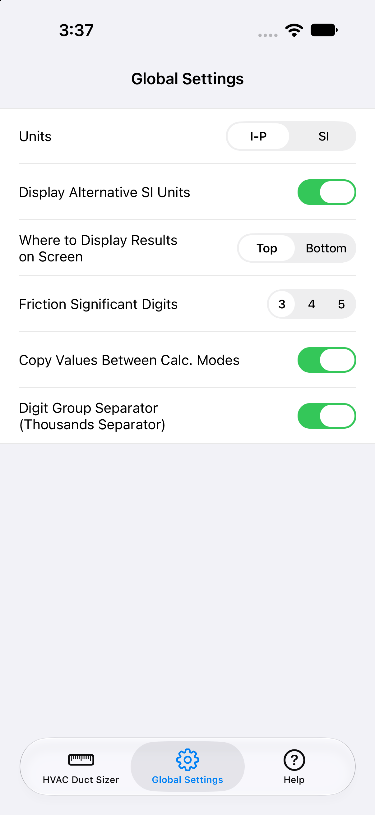 HVAC Duct Sizer app