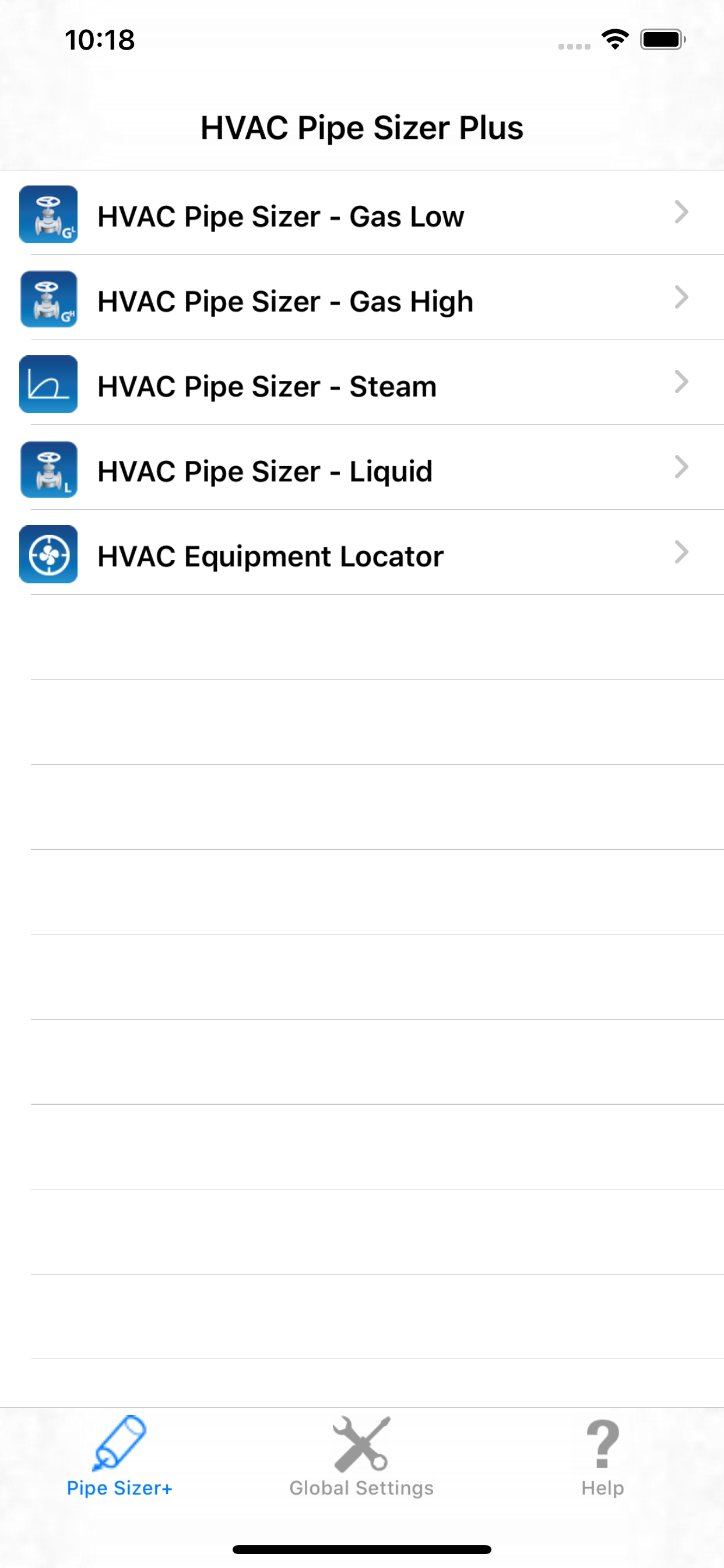 HVAC Pipe Sizer Plus App