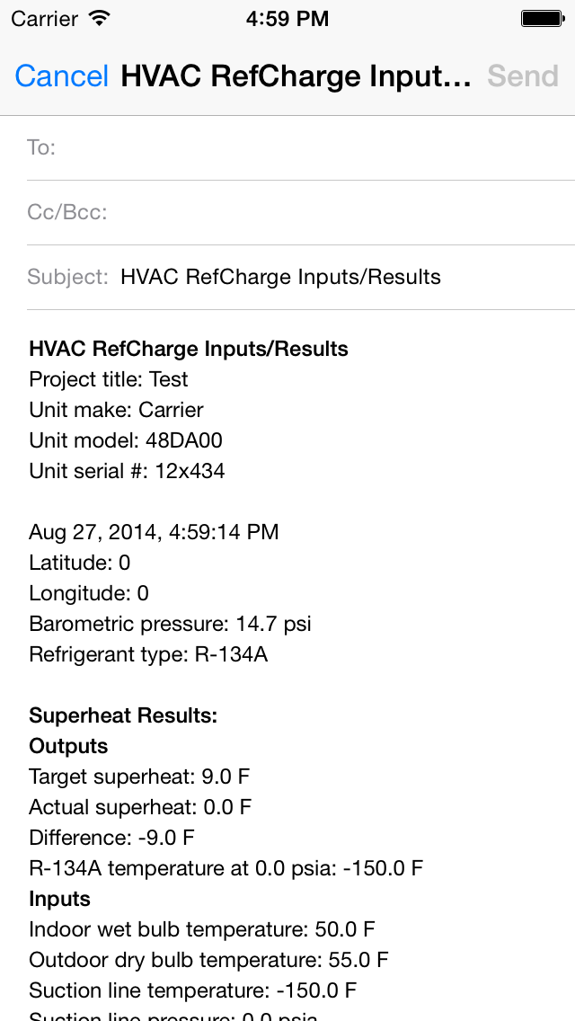 HVAC Refrigerant Charge App