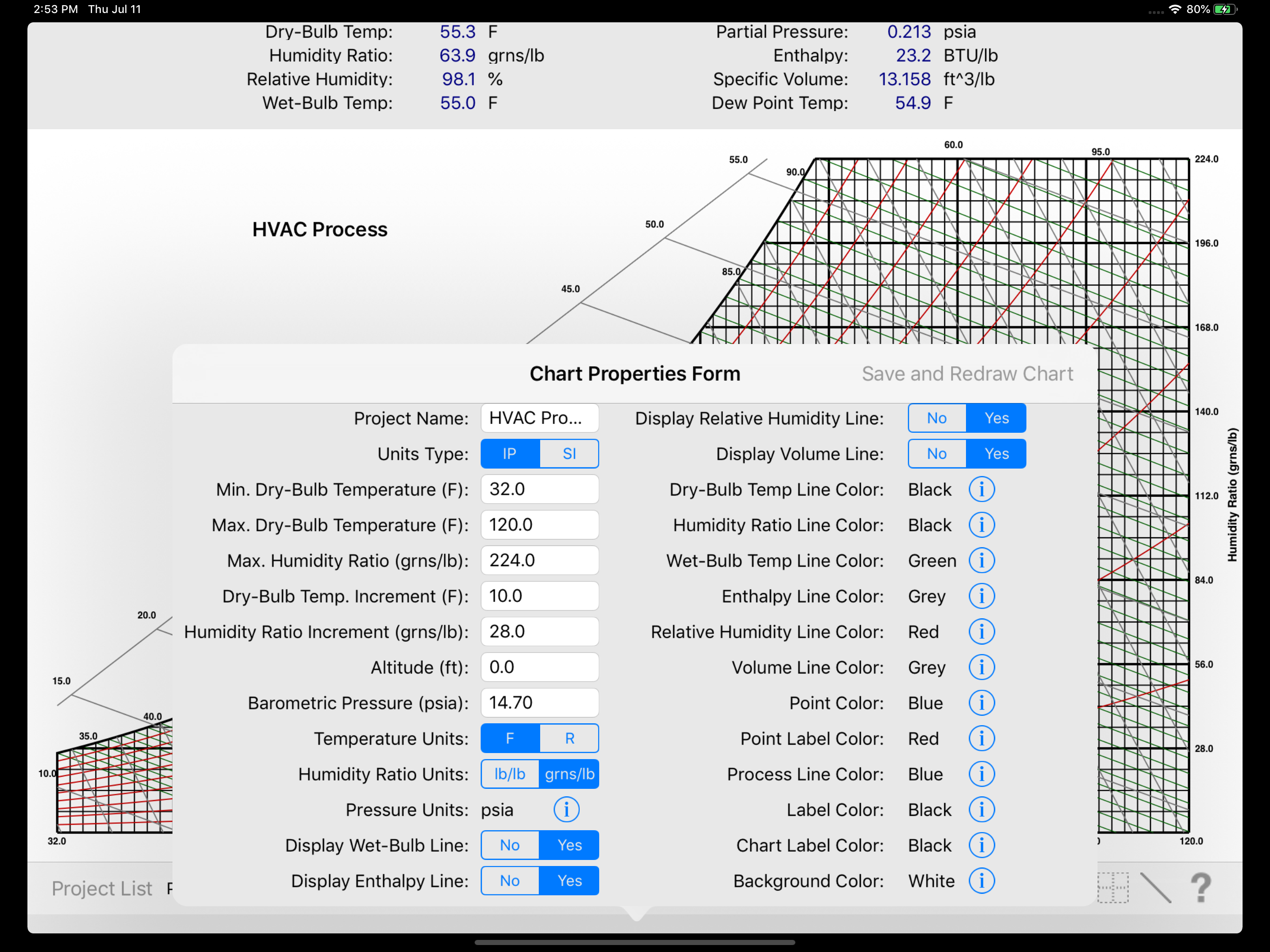 Carmel Software HVAC Psychrometric HD iOS App