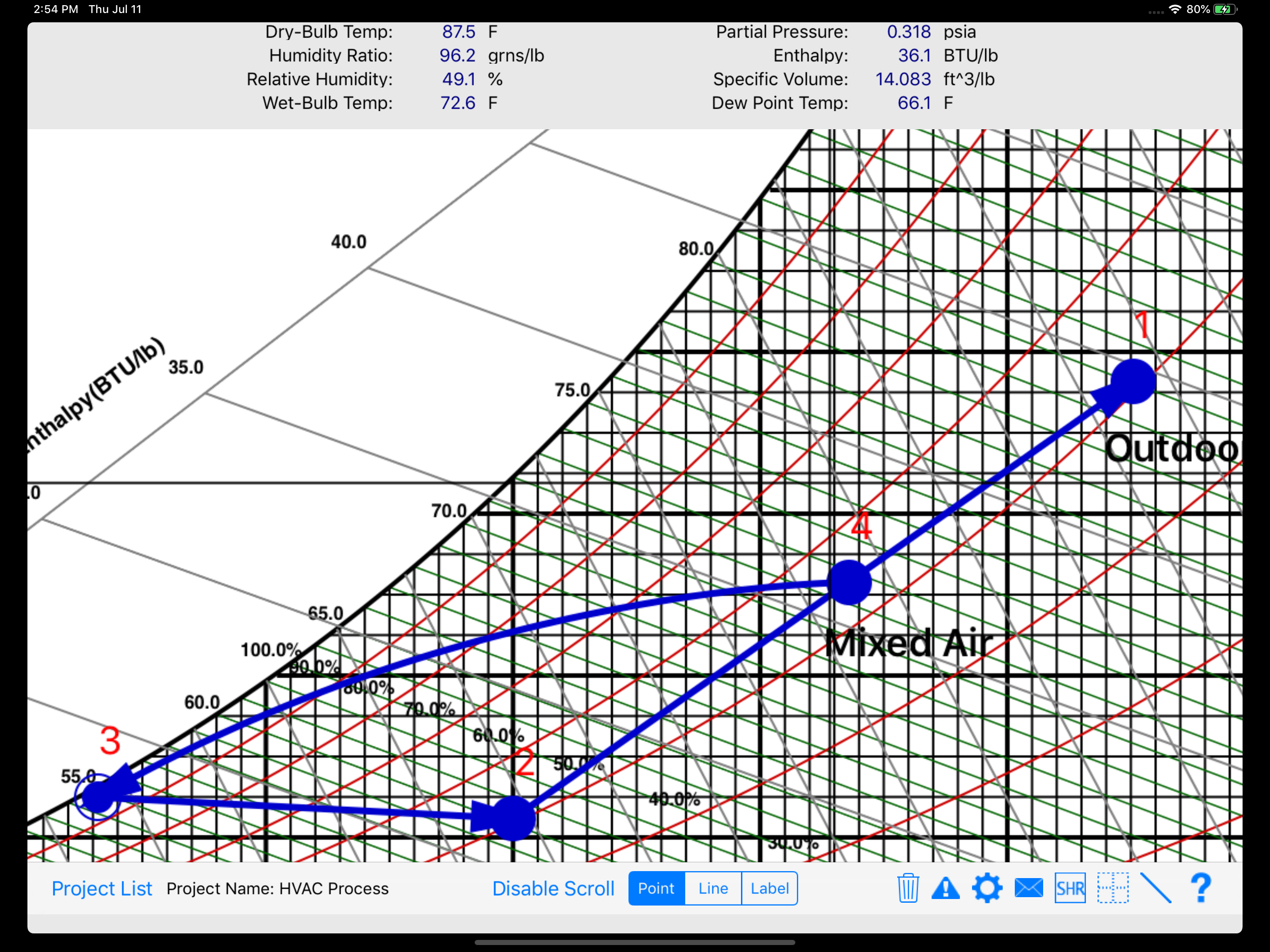 ashrae psychrometric chart calculator